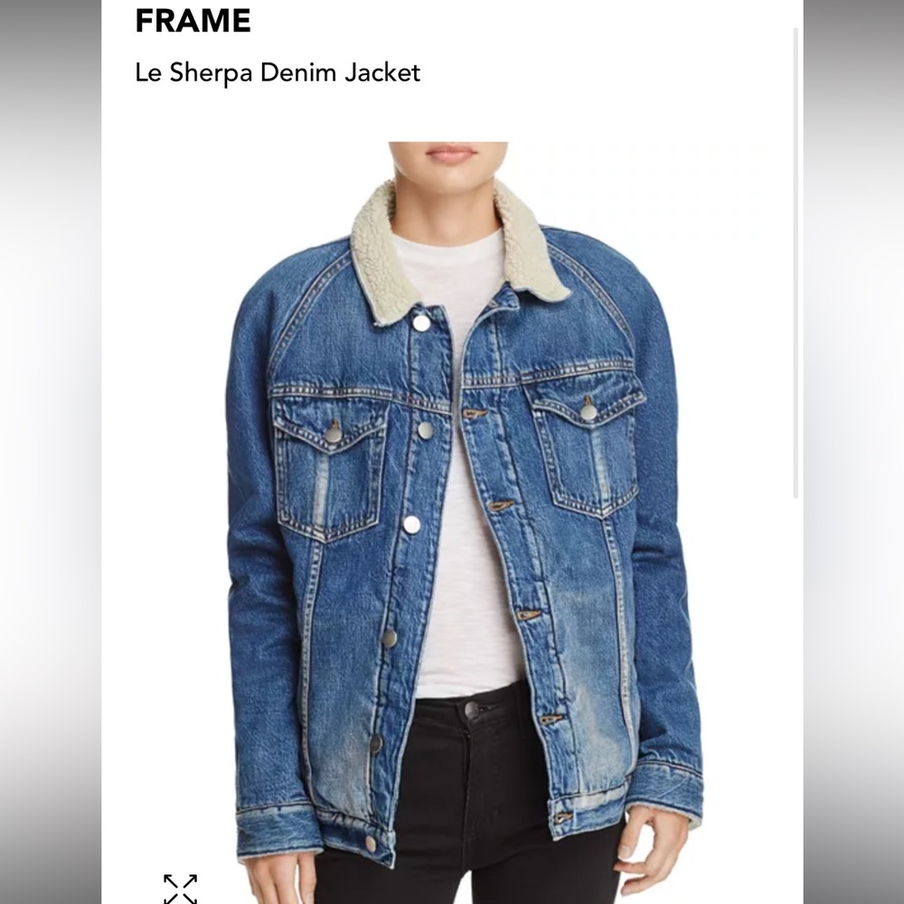 New frame denim le sherpa jacket xs